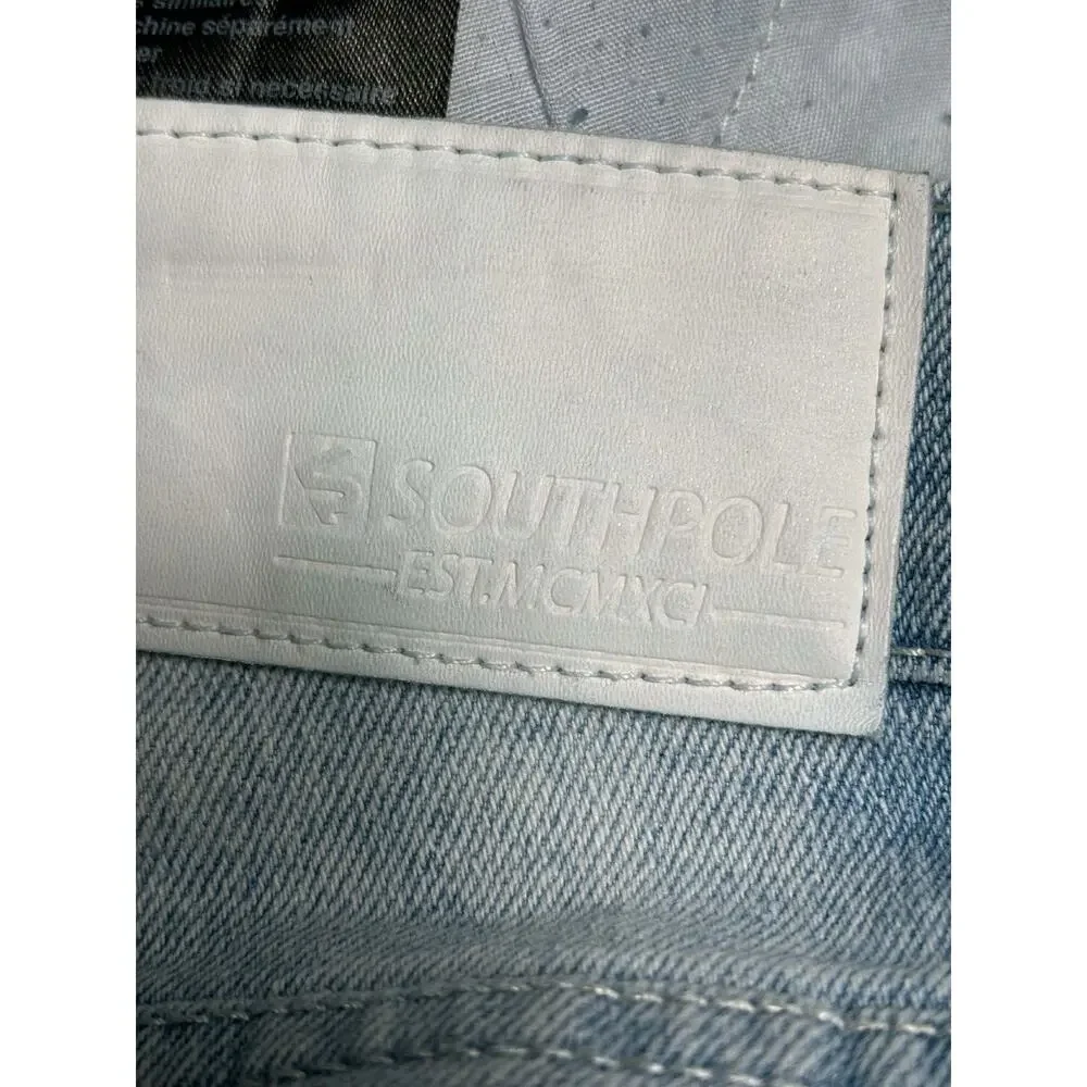 Southpole Jeans Skinny Jeans Men's 34x32 Blue Light Wash Mid Rise Denim Stretch